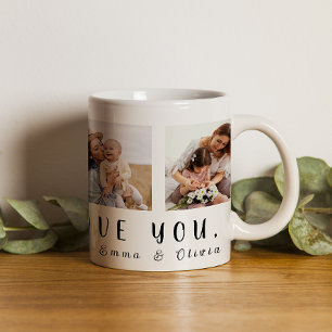 We Love You Mum 4 Square Photos + Names Coffee M Mug