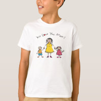 We Love You Mum Cartoon Family Happy Mother's Day