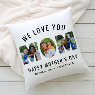 We Love You Mum Custom Mother's Day Photo Cushion