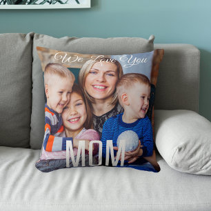 We Love You Mum Custom Mothers Day Photo Cushion