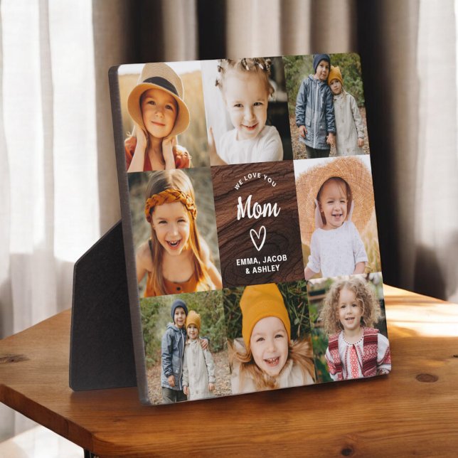 We Love You Mum Family Wood Photo Collage Plaque (Creator Uploaded)