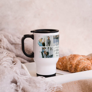 We Love You Mum   Modern 6 Photo Collage Travel Mug