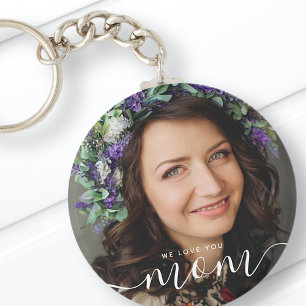We Love You Mum Modern Classic Photo Key Ring