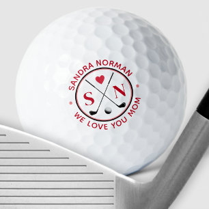 We Love You Mum Monogrammed Golf Balls