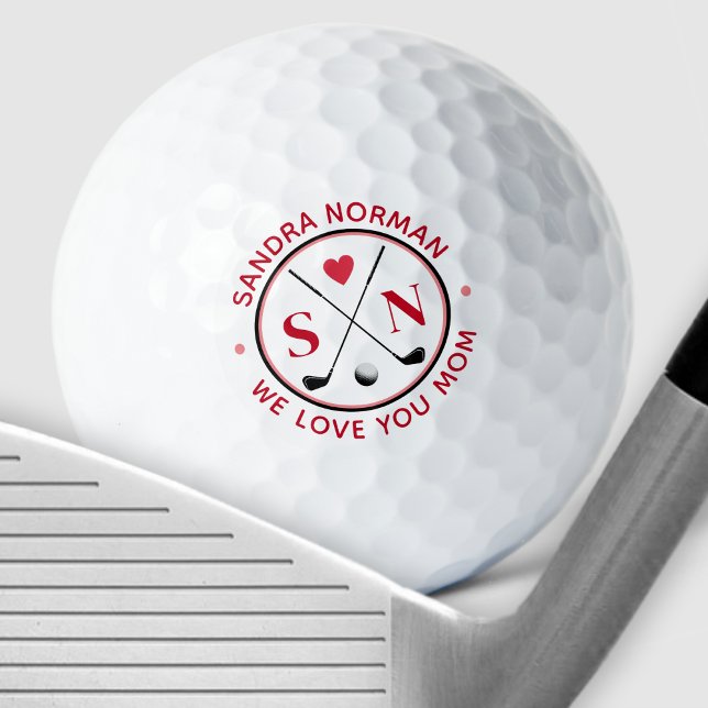 We Love You Mum Monogrammed Golf Balls (Creator Uploaded)