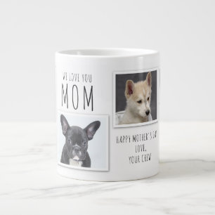 We love you mum Mother's Day 6 photo collage Large Coffee Mug