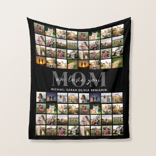 We Love You Mum Personalised 64 Photo Collage Fleece Blanket