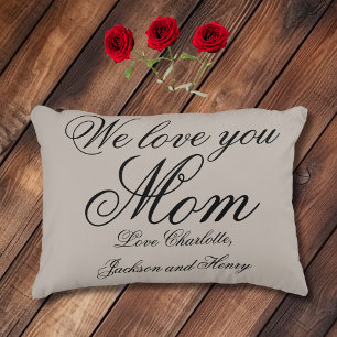 'We love you Mum' Personalised Family Names B & G Decorative Cushion