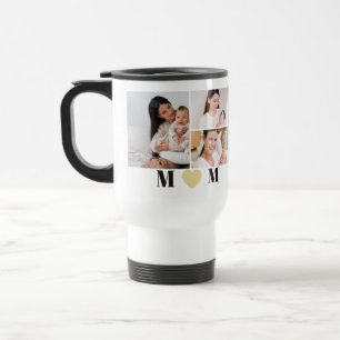 We Love You Mum Personalised Mother Photo Collage  Travel Mug