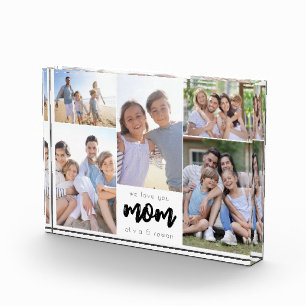 We Love You Mum Personalised Photo Collage Block
