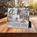'We Love You' Mum Photo Collage | Personalised Plaque<br><div class="desc">Let your mum know how much you love her with this modern custom photo collage plaque. Simply upload 6 of your most precious photos from your computer or phone. Featuring the text 'WE LOVE YOU' the word 'Mum'' in contemporary handwritten script, and a short message. Personalise the photo plaque with...</div>