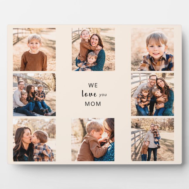 We love You Mum Photo Collage Plaque (Front)