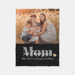 We Love You Mum Photo Gift Fleece Blanket
