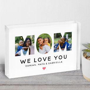 We Love You Mum Photo Letter Keepsake Block