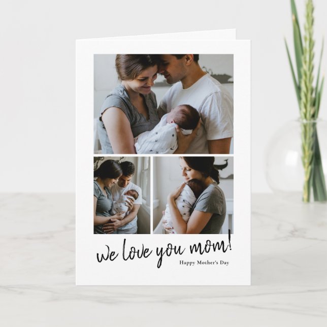 we love you mum photo Mother's Day card (Front)