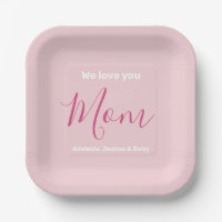 We Love You Mum Pink Minimalist 