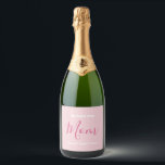 We Love You Mum Pink Minimalist  Sparkling Wine Label<br><div class="desc">We Love You Mum Pink Minimalist Design. Sweet, feminine, simple, modern and elegant typography. Text is "We love you", "Mum", and "Your Names". All the text can easily be changed to your own lovely messages. Order this sparkling wine label today to express your love and thanks to your wife, mum,...</div>