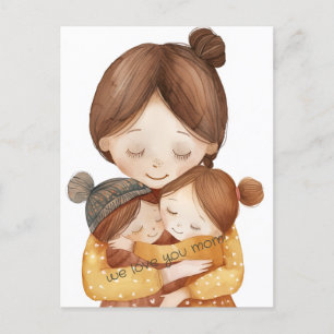 We Love You Mum Postcard