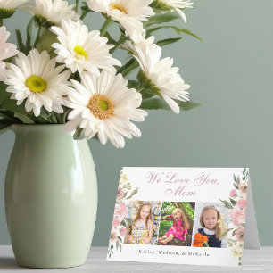 We Love You Mum Pretty Floral Mother's Day Photo Card