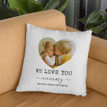We Love You Mummy | Double Sided heart Photo Cushion<br><div class="desc">Personalised mummy throw pillow featuring 2 family photos in a cute heart shape,  the words "we love you mummy",  and the childrens names. Can be changed to any relation!</div>