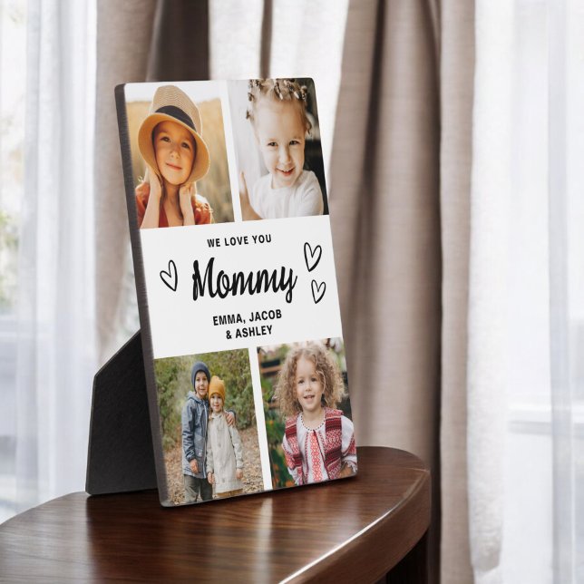We Love You Mummy Family Modern Photo Collage Plaque (Creator Uploaded)