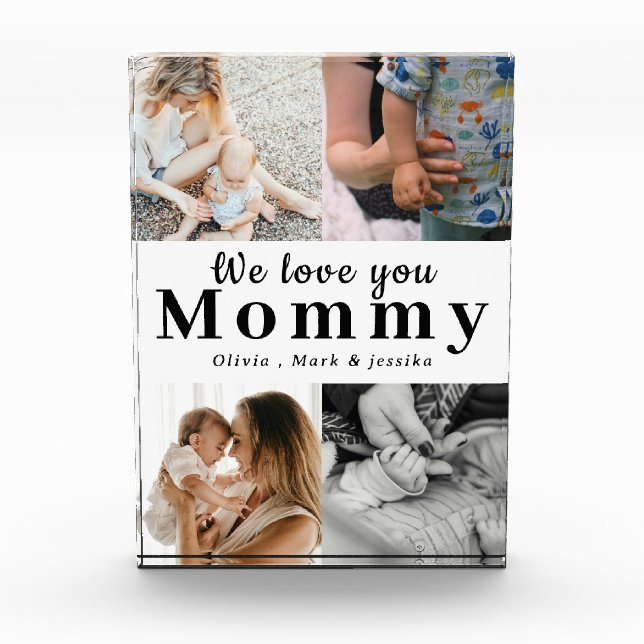 We Love You Mummy Personalised Photo Collage  Block (Front)