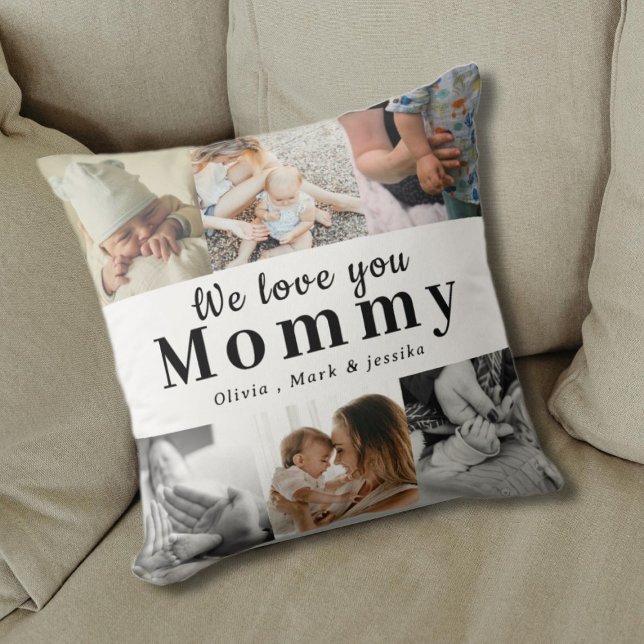 We Love You Mummy Personalised Photo Collage  Cushion (Creator Uploaded)