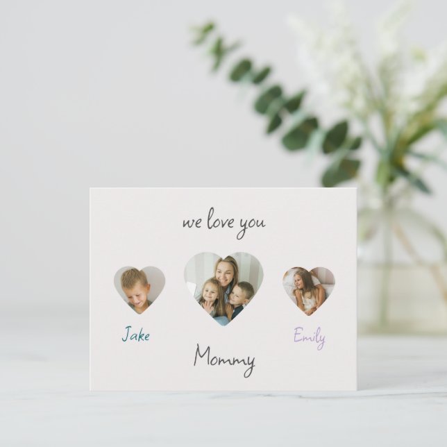 We Love You Mummy - Personalised Photos Card (Standing Front)