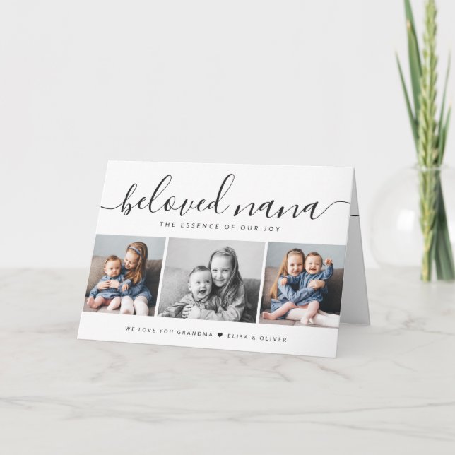 We Love You Nana Black & White Photo Mothers Day Card (Front)