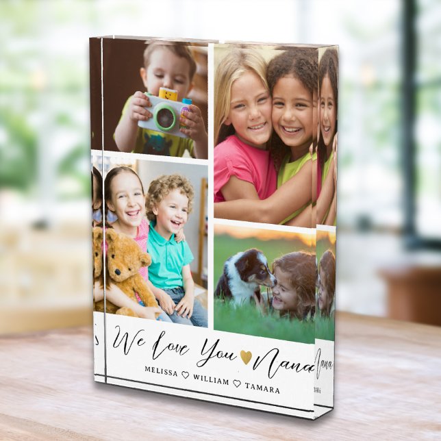 We Love You Nana | Grandkids 4 Photo Collage Block (Creator Uploaded)