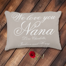 We love you NANA Lumbar Throw Pillow Personalised.