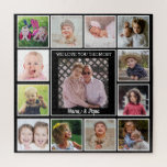 We Love You Nana & Papa 13 Grandkids Photo Collage Jigsaw Puzzle<br><div class="desc">Create your own photo collage jigsaw puzzle for  grandparents with 12  favourite pictures of grandkids on a  black background  and grandpa and grandma photo in the centre.</div>
