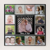 We Love You Nana & Papa 13 Grandkids Photo Collage