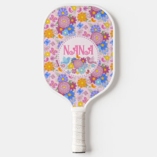 We Love You Nana wildflowers BOHO Personalised Pickleball Paddle