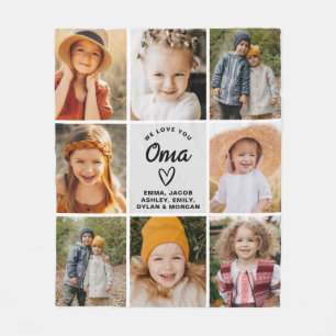 We Love You Oma Family Modern Photo Collage Fleece