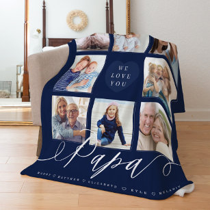 We Love You Papa   Grandchildren & Family Photos Fleece Blanket