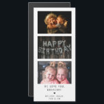 "We love you" Personalised Photo Strip Message<br><div class="desc">This design features 3 of your own photos in the style of photo booth pictures and custom text on the bottom. Great birthday card for grandparents, aunts and uncles and other family to share photo memories. Default text which can be personalised: "WE LOVE YOU, GRANDMA!" with a heart and names...</div>