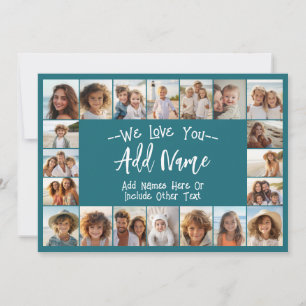 We Love You Photo Collage - Up to 20 photos Holiday Card