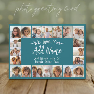 We Love You Photo Collage - Up to 20 photos Holiday Card