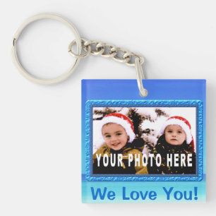 We Love You Picture Keychains with Pretty Frame