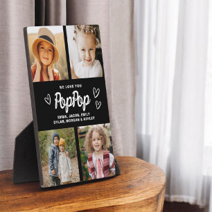 We Love You PopPop Grandpa Photo Collage Plaque