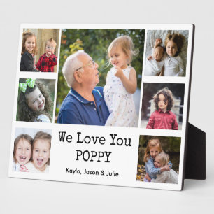 We Love You Poppy Grandkids 7 Photo Collage Plaque