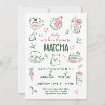 We Love You So Matcha Baby Shower Green Tea Pink