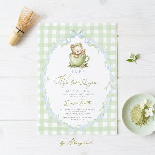 We Love You so Matcha Baby Shower Invitation