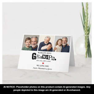We love you World's Best Grandpa Grankids Photos Card