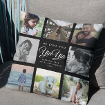 We Love You YiaYia Mother's Day Photo Collage Thro Cushion<br><div class="desc">We love you,  YiaYia: For the Best grandma Ever in your life a modern,  trendy instagram family photo collage throw pillow with chic script typography and your personal name and message. This is the elegant black version.</div>