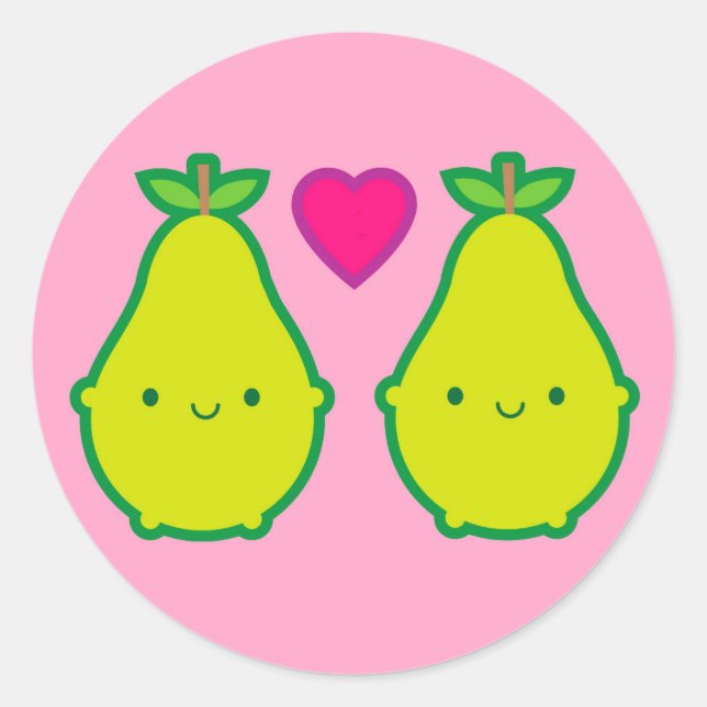 'We Make A Great Pair' Pears Classic Round Sticker (Front)