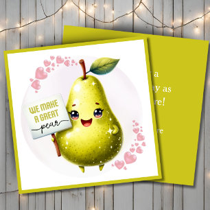 We Make A Great Pear Valentine's Day Pun Custom Holiday Card