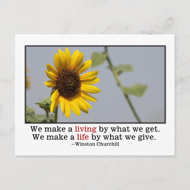 We make a life by what we give postcard (Front)