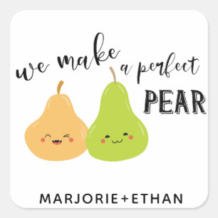 We Make A Perfect Pear   Monogram Sticker
